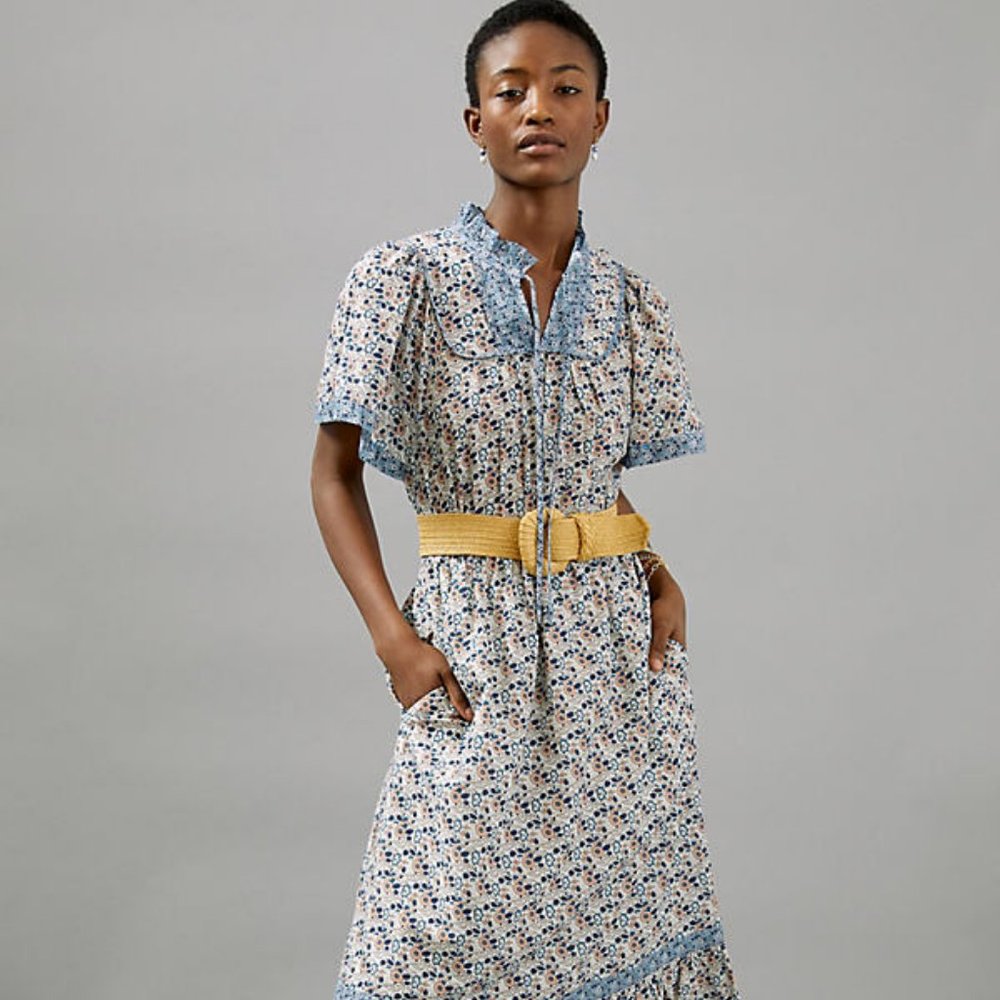 Anthro Othilia Titania Flounced Maxi Dress